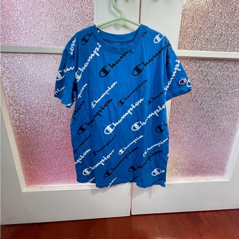 Champion All-Over Print Blue Tee Kids